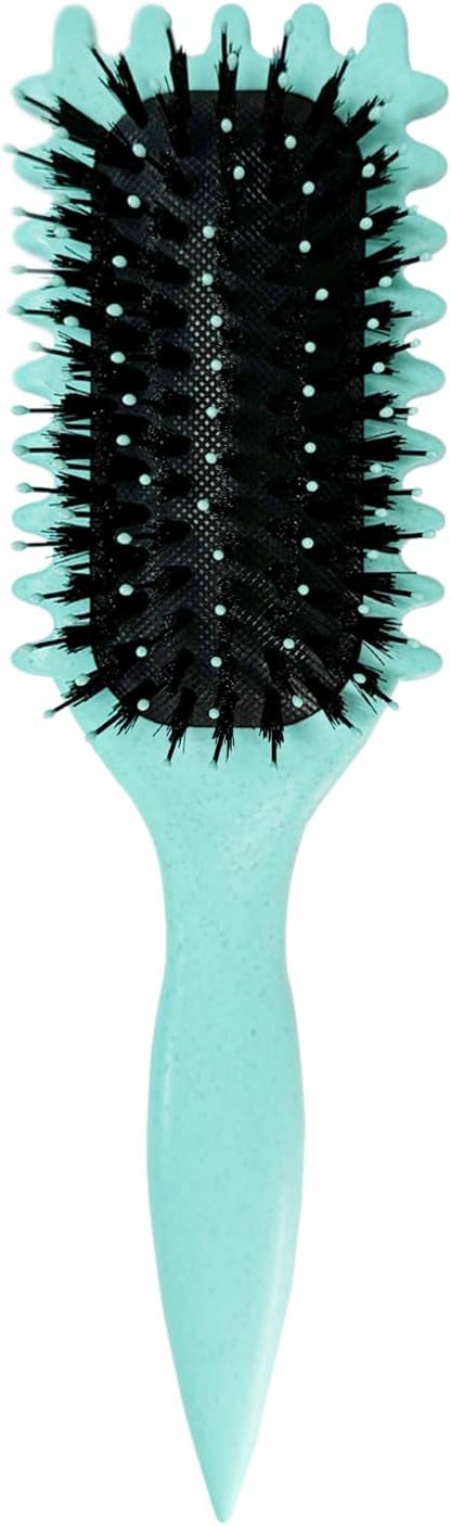 1 brosse de coiffage pour boucles, élastique, peigne à bulles, brosse à boucler professionnelle, outils de coiffage, peignes à cheveux, peigne en plastique (vert)