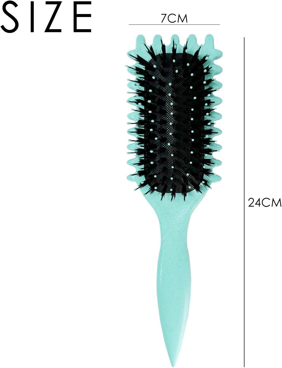 1 brosse de coiffage pour boucles, élastique, peigne à bulles, brosse à boucler professionnelle, outils de coiffage, peignes à cheveux, peigne en plastique (vert)