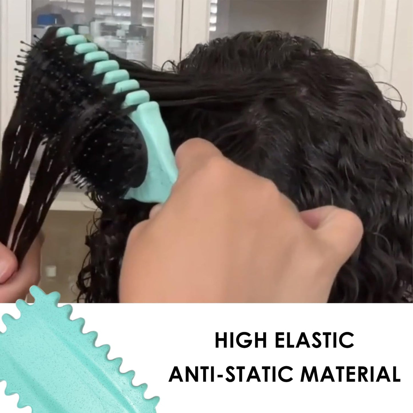 1 brosse de coiffage pour boucles, élastique, peigne à bulles, brosse à boucler professionnelle, outils de coiffage, peignes à cheveux, peigne en plastique (vert)