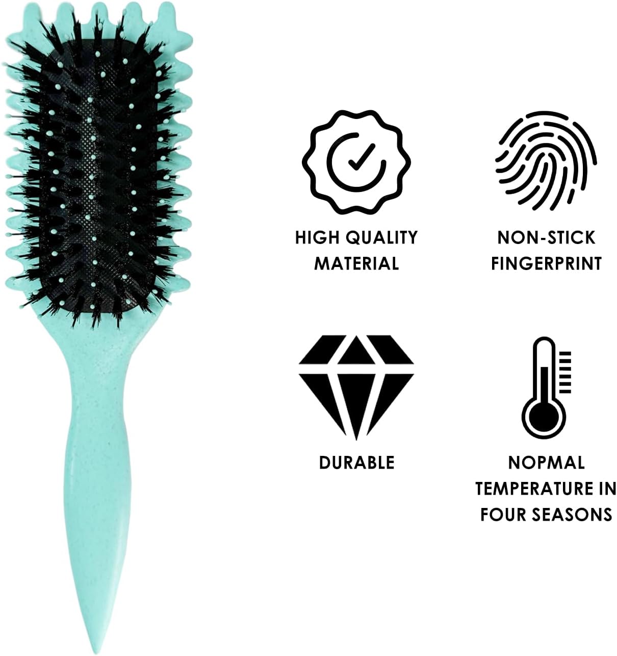 1 brosse de coiffage pour boucles, élastique, peigne à bulles, brosse à boucler professionnelle, outils de coiffage, peignes à cheveux, peigne en plastique (vert)
