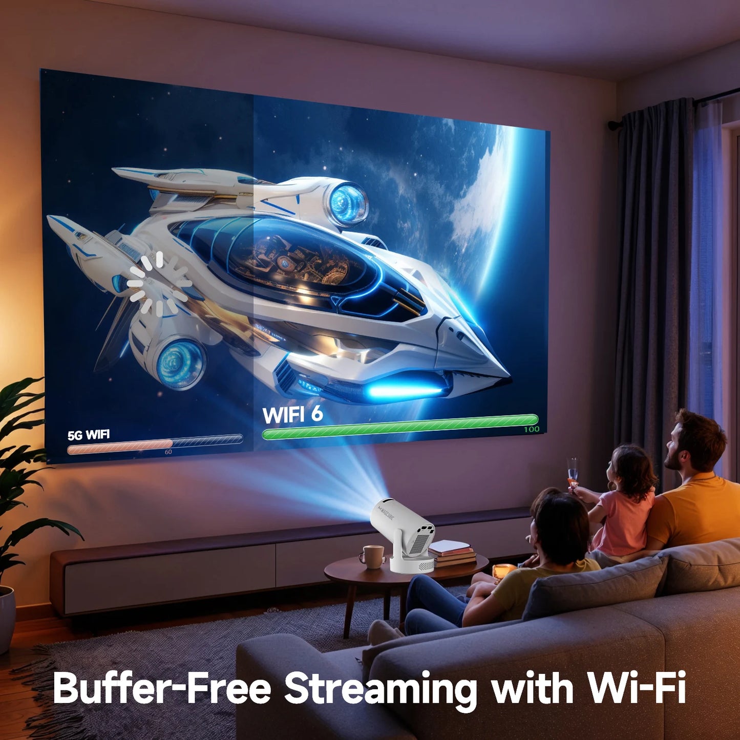 Magcubic HY300 Pro+ 4K Android 11 Portable Projector 8000 Lumens WiFi 6 BT5.4 Outdoor Theater 5W HiFi Speaker 720P HD Supported