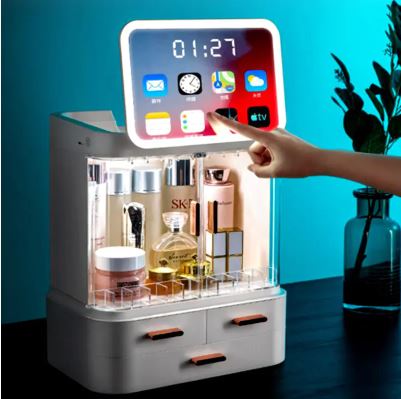 Tour Rangement Maquillage Miroir LED Premium