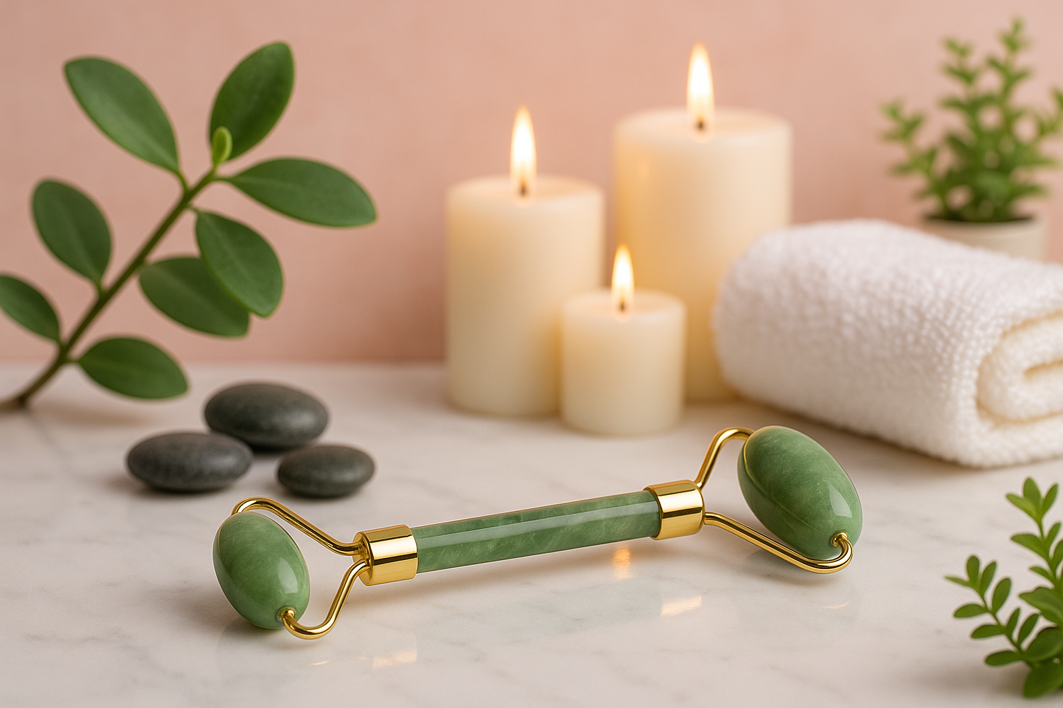 Rouleau de Jade dans environnement spa