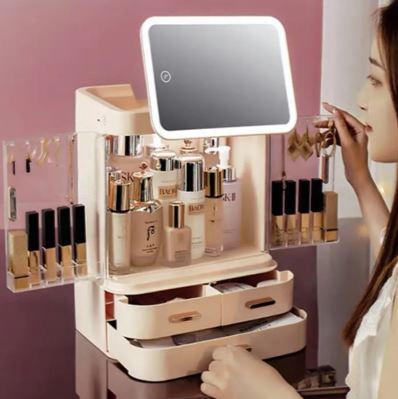 Tour Rangement Maquillage  Miroir LED Premium